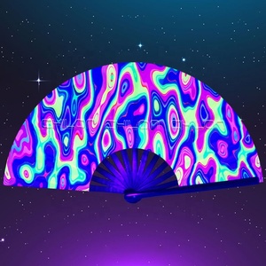 Abanico de mano de bambú plegable con logotipo impreso personalizado al por mayor, abanicos de papel blanco de mano de madera para boda - Product Image 2