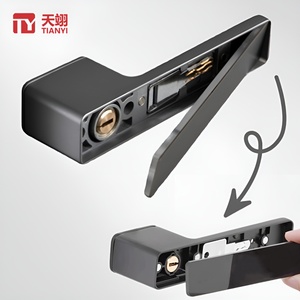 Cerradura Moderna y Silenciosa para Puerta de Madera, de Aleación de Zinc Ecológica, Color Negro, con Llave, para Muebles de Dormitorio y Hoteles - Product Image 2