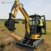 Mini-excavatrice de 3 tonnes, moteur personnalisable avec fonction de bras oscillant, utilisation en construction et en agriculture, livraison gratuite