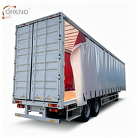 Semi-remorque à rideaux latéraux 3 essieux Q355 avec poutre principale, remorque à rideaux étanche