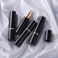 Venta al por Mayor de Botellas de Perfume Vacías de Vidrio Negro Reciclable de Lujo de 3 ml, 5 ml y 10 ml, Atomizador Recargable, Caja de Regalo, Serigrafía