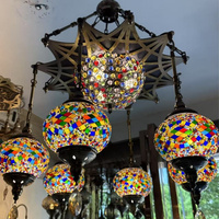 Mosquée islamique Grand Grand Lustre LED en fer doré Suspensions pour hôtel Turc Marocain Midcentury Garantie de 5 ans