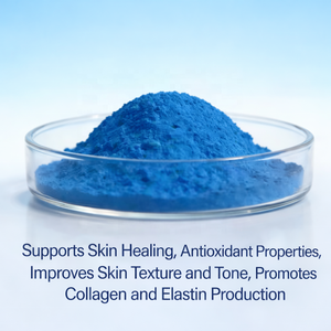 Poudre lyophilisée pureté 99% couleur bleue, réparatrice, peptide de cuivre, matière première cosmétique pour les soins de la peau - Product Image 2