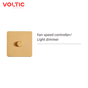 Controlador de Velocidad de Ventilador Capacitivo Duradero con Perilla de Cobre, Estándar del Reino Unido y la UE, de Acero Inoxidable, 300W 500W 1000W, Regulador de Intensidad de Luz - Product Image 1
