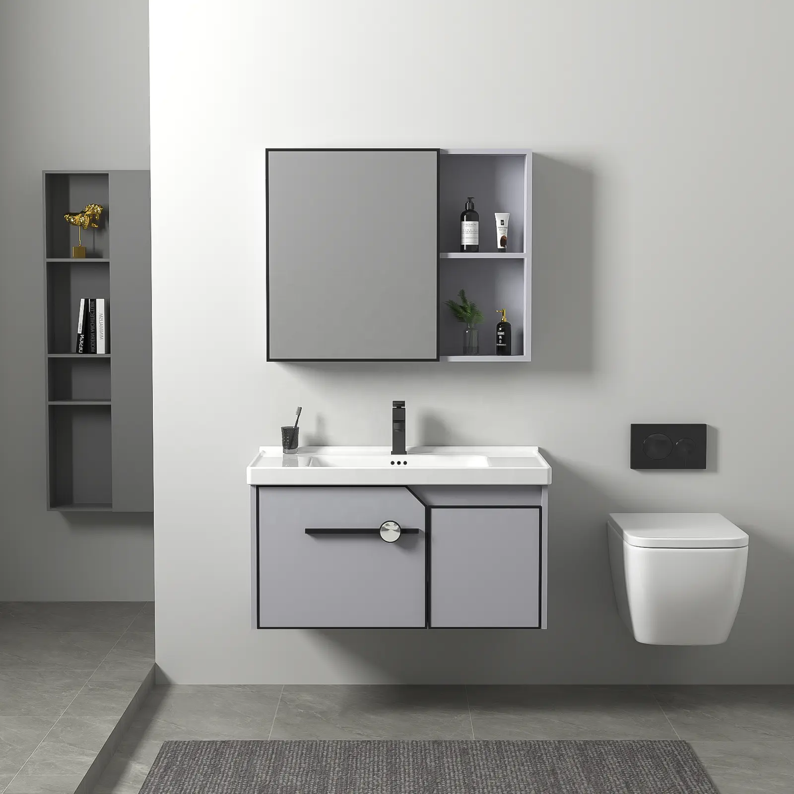 Mobiletto del bagno di vanità di lusso appeso a parete di offerta speciale di nuovo stile per il bagno dell'hotel