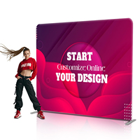 Support d'affichage portable en tissu tendu avec cadre en aluminium pliable personnalisé pour mur de signature, exposition, fête annuelle, conférence