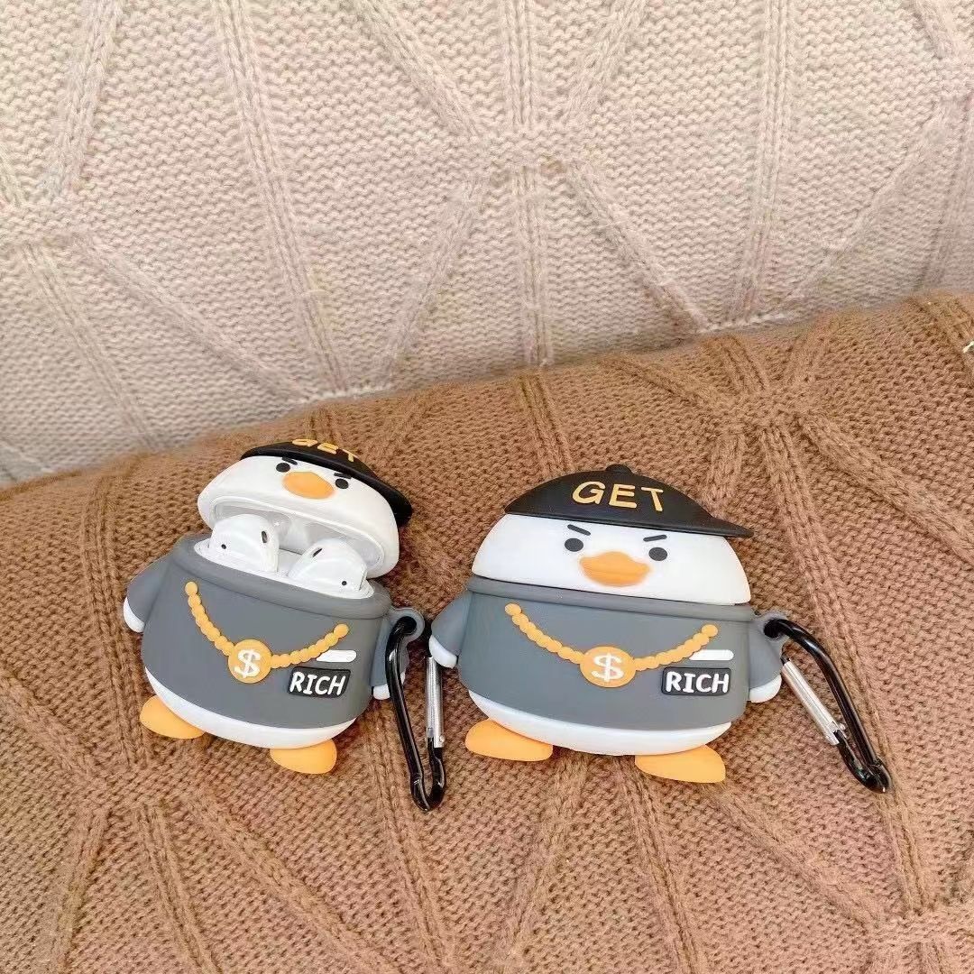 Eco-friendly 3D Get Rich Duck Protective Cover for Airpods