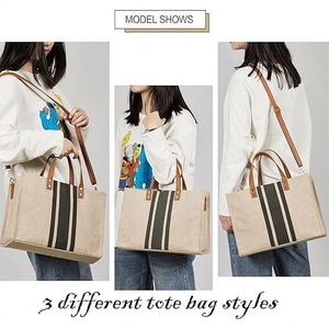 Wholesale Waterproof Casual Tote <b>Bag</b> Large Capacity Open Closure Crossbody Shoulder <b>Bag</b> Straw Handbag for Women Shopping <b>Working</b> - Product Image 3