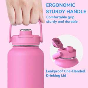 Bouteille d'eau isolée à double paroi en acier inoxydable 32oz de voyage sportif sans BPA sans fuite gobelet à poignée supérieure prêt à l'action! - Product Image 6