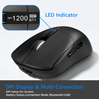 Ratón Inalámbrico para Juegos JINMS X5 Pro Tri-Modo, PAW3395 26000DPI, Pantalla OLED, 63g, Ligero, 1000Hz, Esports, OEM, ODM, Escritorio