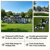 Structure de jeu extérieure pour enfants sur le thème des nuages, idéale pour les jardins d'enfants, en acier inoxydable et plastique, avec toboggan pour petits espaces