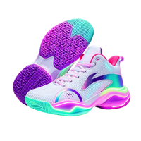 Baskets de basketball mi-montantes personnalisées, tige tricotée respirante, chaussures de sport avec support TPU et amorti EVA, vente en gros OEM