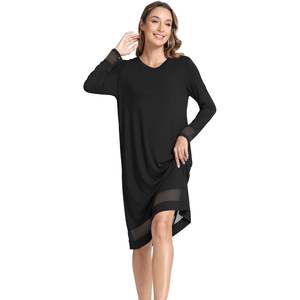 Camisón de bambú transpirable y suave para mujer, ropa de dormir, pijamas para damas, ropa al por mayor, OEM ODM. - Product Image 3