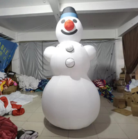 Bonhomme de neige gonflable géant blanc avec nez en carotte pour la promotion de Noël, décoration d'événements, accessoire de spectacle