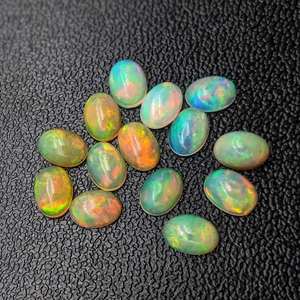 Certified Ethiopian <b>Opal</b> Loose Gemstones Natural Oval Cabochon 6x4mm 7x5mm 8x6mm 9x7mm Sizes October Birthstone - Product Image 1
