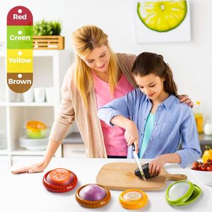 Silicone <b>Fruit</b> <b>Vegetable</b> Anti-Oxidation 4-Piece Manual Storage Container Avocado Saver Holder Reusable Fridge Storage - Product Image 6