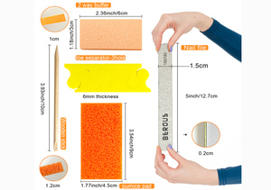<span class=keywords><strong>Prezzo</strong></span> di fabbrica professionale Pedicure <span class=keywords><strong>kit</strong></span> 5 in 1 lima per unghie <span class=keywords><strong>tampone</strong></span> per unghie Pu pomice 3 dita separatore e bastone di legno - Product Image 4