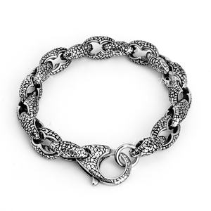 <b>Mens</b> Stainless Steel Cuban Link Bracelet Heavy Duty Black Oxidized Retro Gothic Punk Biker Style Jewelry Adjustable for <b>Men</b> - Product Image 4