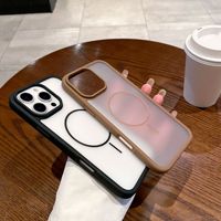 Étui de téléphone en bois pour 16promax nouveau 2-en-1 couverture de charge magnétique cadre de couleur givré fille étui de téléphone Silicone aspiration coque de téléphone