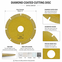 Disque de coupe diamanté 100 mm, lame à coupe rapide pour carrelage, marbre, granit, verre, pierre, meuleuse d'angle
