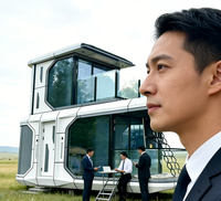 Vente Flash : Maison Capsule Spatiale Moderne de Luxe avec Grande Fenêtre Panoramique, Chambre, Salle de Bain et Salle à Manger pour Glamping en Plein Air, Hôtel ou Resort