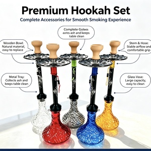 Cachimba Moderna de Aluminio Mini con una Sola Manguera, Base de Vidrio con Acabado Espejo y Caja de Regalo - Product Image 4
