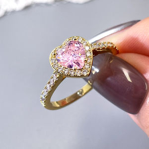 FOXI 925银戒指精品珠宝制造商5A锆石戒指永恒心形戒指女性订婚承诺 - Product Image 2