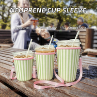 Manchon isotherme léger en néoprène personnalisé avec logo pour tasse à café de mariage, support de tasse, refroidisseur, cordon réglable, étanche, OEM
