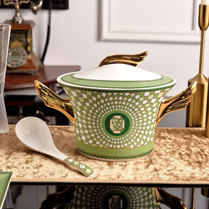 Service de table en porcelaine fine Green Angel de luxe européen, 58 pièces, nouveau design - Product Image 3