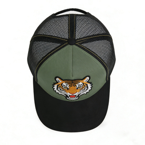 Gorra Trucker de Lona de 5 Paneles con Bordado de Tigre, Ajustable, Transpirable, con Cierre a Presión, Unisex, para Deportes y Actividades al Aire Libre - Product Image 3
