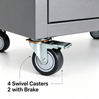 Chariot à outils roulant verrouillable pour station de service automobile, capacité de charge de 300 kg, armoire de rangement d'outils en métal avec roulettes