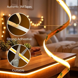 Future Smart Home 384Chip COB <span class=keywords><strong>LED</strong></span> Strip Light Wifi Dimmer Powered 8mm Cobre PCB Tiras de luz cortables <span class=keywords><strong>para</strong></span> iluminación de techo del hogar - Product Image 2