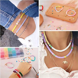 Boîte de perles en argile polymère, 3000 pièces, fournitures de fabrication de bijoux DIY, entretoises pour bracelets d'enfants, matériaux de perlage faits à la main - Product Image 5