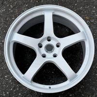Rines de Aleación Blancos de 5 Brazos 20x9 5x108 5x120 ET35, Rines Personalizados para Autos de Alto Rendimiento, Rines de Carreras de 20 Pulgadas