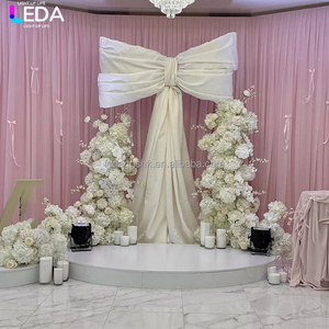 LEDA Decoración y Suministros para Fiestas de Boda en Interiores, Lazo Grande Blanco Simple con Cinta Colgante - Product Image 1