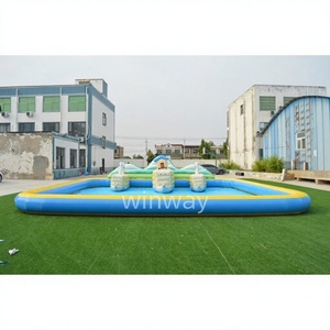 Structure gonflable combinée 10x10m en PVC, capacité 500 kg, installation facile, divertissement familial en plein air - Product Image 1