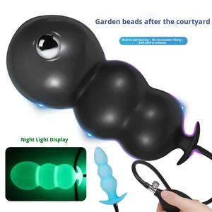 Extra grande luminoso Anal Plug juguete sexual inflable hombre mujer cámara trasera masturbador Anal expansor <span class=keywords><strong>bolas</strong></span> - Product Image 2