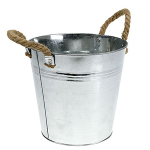 Metal Ice Bucket with Wooden Handles and Stainless Steel Scoop Industrial Style Round Beverage Cooler for Parties - Product Image 3