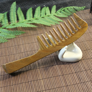 Green Sandalwood <b>Wide</b> Tooth <b>Comb</b> 20cm Handmade Massage Hair <b>Comb</b> For General Use - Product Image 4