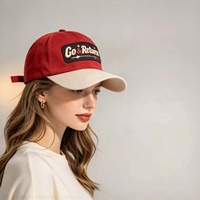 Casquette de baseball à visière incurvée bicolore en gros, avec logo personnalisé brodé, en coton doux, multicolore, pour sport décontracté