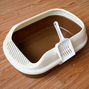 <b>Cat</b> Litter <b>Box</b> With Scoop 49.6X34.7X17 Cm PP Material Splash Proof For Pet <b>Cat</b> Use Green Color - Product Image 2
