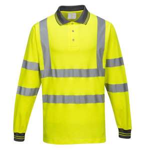PORTWEST - S271YERXXXL Polo jaune manches longues en coton confortable-EAN 5036108290413 HI-VIS WORKWEAR - Product Image 1