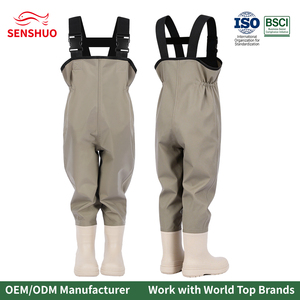 Senshuo Cuissardes de pêche en nylon kaki Taslan ultralégères avec coutures thermosoudées, dos élastique, pour la pêche en ruisseau et la pêche en bord de rivière, cuissardes d'été avec chaussures intégrées - Product Image 1