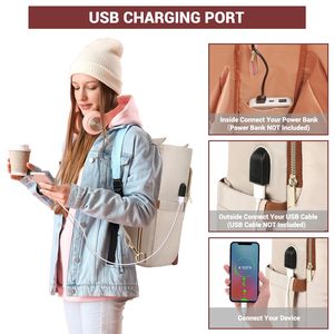 <span class=keywords><strong>Mochila</strong></span> para ordenador portátil convertible de 15,6 pulgadas para <span class=keywords><strong>mujer</strong></span>, <span class=keywords><strong>mochila</strong></span> informal, correas de hombro ocultas, Puerto USB, <span class=keywords><strong>cremallera</strong></span> para Profesor, poliéster - Product Image 3