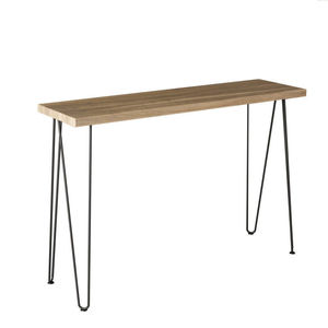 Mesa <span class=keywords><strong>Consola</strong></span> de Madera Rústica Industrial Moderna con Patas de Metal Negro Tipo Hairpin, Mesa <span class=keywords><strong>Estrecha</strong></span> para Entrada, Sala de Estar o Pasillo - Product Image 4