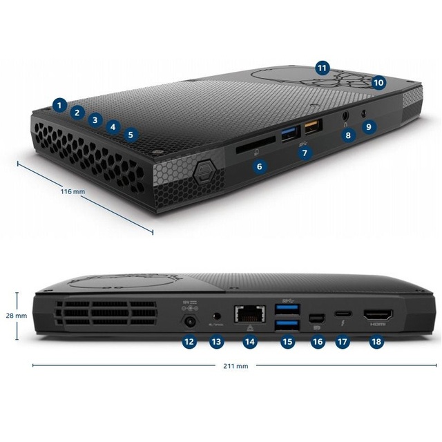 Industrial Mini Pc Intel Core I5 Mini PC Intel NUC Kit NUC6i7KYK I5-6260U for HTPC Gaming PC