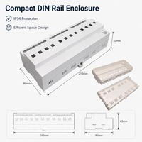 Casing Plastik DIN Rail Kustom untuk Perakitan PCB Modul Kontrol Relay Kotak Terminal Listrik Grosir