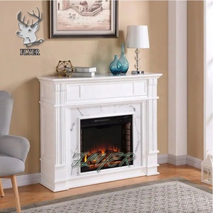Decoración Europea para Interiores y Exteriores, Marco de <span class=keywords><strong>Chimenea</strong></span> de Mármol Eléctrico Tallado a Mano para Decoración del Hogar - Product Image 3