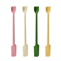 Lot de 4 spatules en silicone à double extrémité, mini-racloirs fins pour bocaux, spatules et grattoirs de qualité alimentaire pour confitures, pâtisserie et cuisine