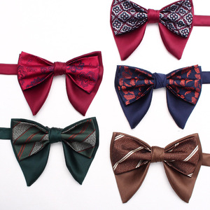 Nœud Papillon <span class=keywords><strong>Homme</strong></span> Vintage à Motifs Floraux, Grande Forme Corne, <span class=keywords><strong>Chic</strong></span> et Professionnel, Double Couche, Pointu, pour Costumes et Événements Formels - Product Image 4